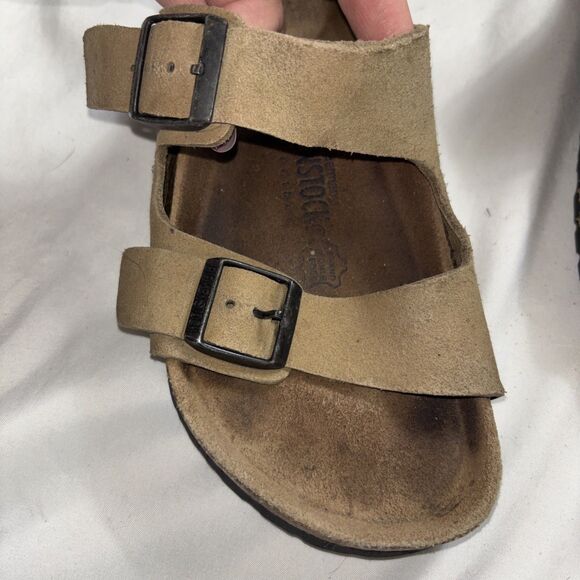 Birkenstock Arizona Stone Birkibuc Natural Leather Men's Women's Sandals EU 36 - Picture 4 of 12